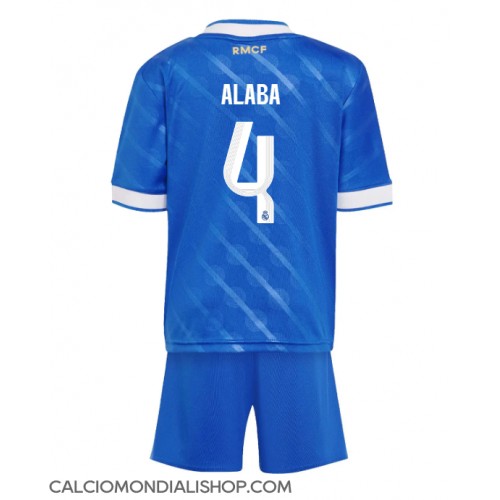 Maglie da calcio Real Madrid David Alaba #4 Terza Maglia Bambino 2025-26 Manica Corta (+ Pantaloni corti)